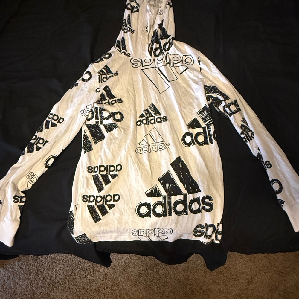 Adidas Monochrome Logo Print Hoodie